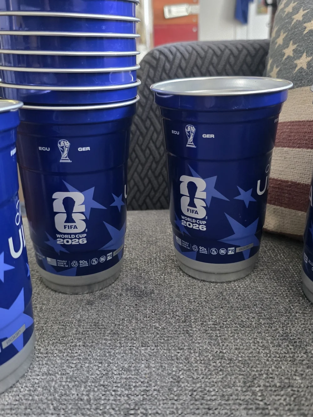 World Cup 2026 Blue Reusable Aluminum Cup